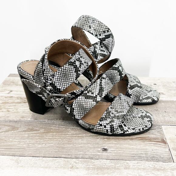 Vionic Blaire Strappy Heeled Sandals Snakeskin - Picture 2 of 9